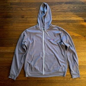Unisex Gray Cotton Full Zip Hoodie